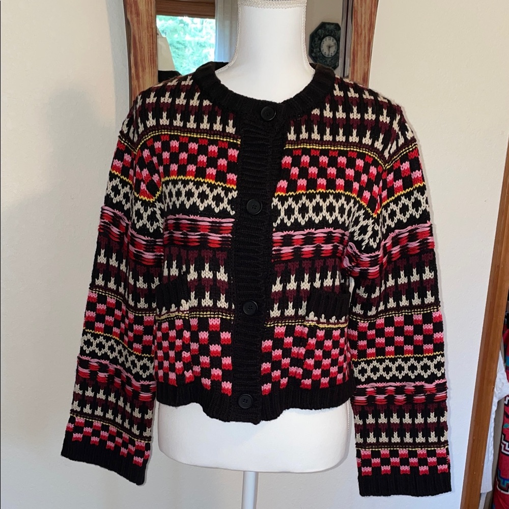 Multi color Black and Pinks Women's Cardigan